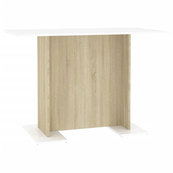 vidaXL Mesa de comedor madera contrachapada blanco roble 120x60x76 cm