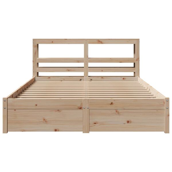 vidaXL Estructura de cama con cabecero madera maciza pino 140x190 cm