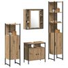 vidaXL Juego de muebles de ba&ntilde;o con estante 4 pcs Roble artesanal