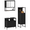 vidaXL Juego de muebles de ba&ntilde;o 3 pcs Negro Madera contrachapada