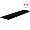 vidaXL Pelda&ntilde;os de escalera 16 uds madera maciza roble marr&oacute;n negro