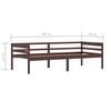 vidaXL Estructura cama sin colch&oacute;n madera pino marr&oacute;n oscuro 90x200 cm