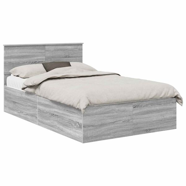 vidaXL Estructura de cama con cabecera Gris Sonoma 120 x 200 cm
