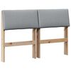 vidaXL Cabecero tapizado Gris Claro 120 cm Madera de pino macizo