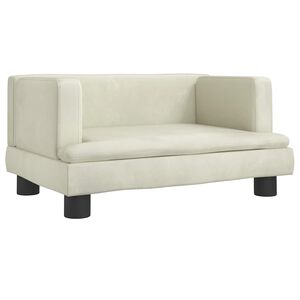 vidaXL Sof&aacute; para ni&ntilde;os de terciopelo crema 60x40x30 cm