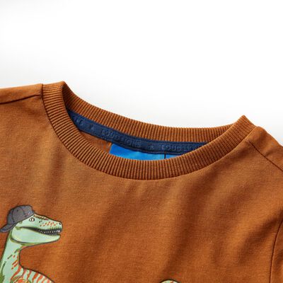 Camiseta infantil de manga larga color coñac 92