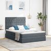 vidaXL Cama con almacenamiento y LED Gris oscuro 140 x 190 cm