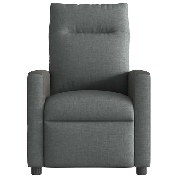 vidaXL Sill&oacute;n reclinable de masaje de tela gris oscuro