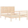 vidaXL Estructura de cama de matrimonio con cabecero madera maciza