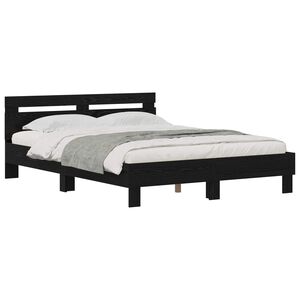 vidaXL Estructura de cama con cabecera Roble Negro 120 x 200 cm