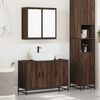 vidaXL Set de muebles ba&ntilde;o 2 pzas madera contrachapada marr&oacute;n roble