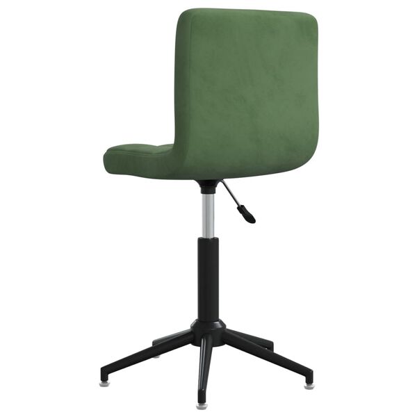 vidaXL Silla de comedor giratoria de terciopelo verde oscuro