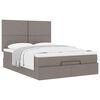 vidaXL Estructura de cama otomana colch&oacute;n tela gris pardo 140x190cm