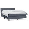 vidaXL Cama box spring con colch&oacute;n terciopelo gris oscuro 140x210 cm