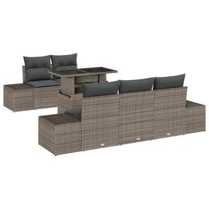 vidaXL Conjunto de sof&aacute; de jard&iacute;n 6 uds. Gris