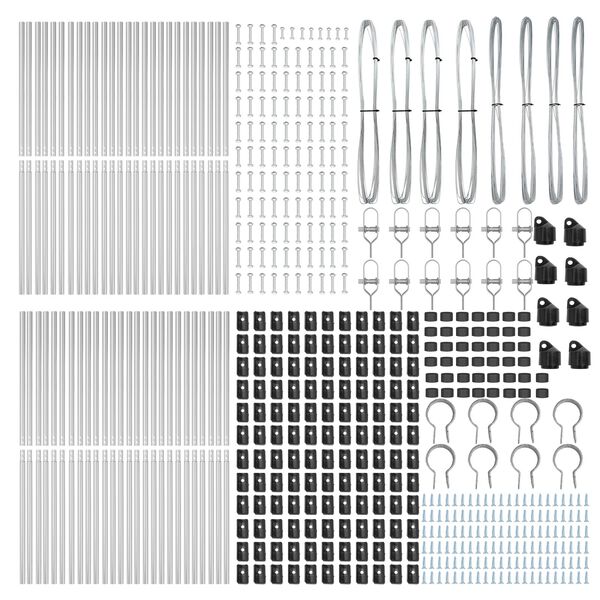 vidaXL Poste de cerca Otro 52 pcs Gris 3,2 x 3,2 x 190 cm Acero