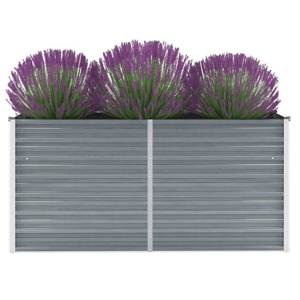 vidaXL Arriate elevado de jard&iacute;n acero galvanizado gris 160x40x77 cm