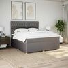 vidaXL Cama box spring con colch&oacute;n tela gris taupe 180x200 cm