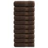 vidaXL Toallas de ba&ntilde;o SOLUND 10 uds marr&oacute;n 100x150 cm 600 gsm