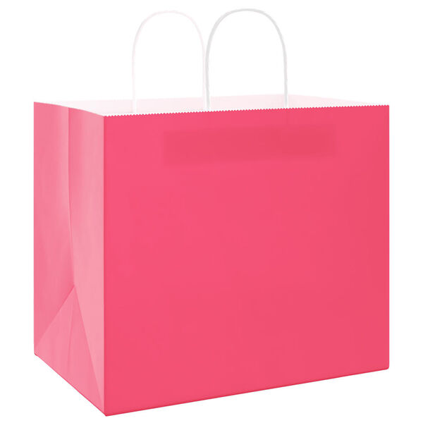 vidaXL Bolsas de papel con asas 50 uds rosa 32x22x28 cm