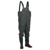 vidaXL Vadeador de pecho con botas verde oscuro talla 45