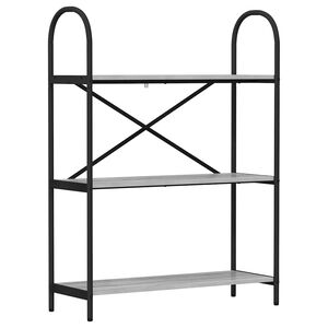 vidaXL Estante de libros 3 niveles 80 x 30 x 109 cm Gris Sonoma