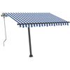 vidaXL Toldo manual retr&aacute;ctil con LED azul y blanco 350x250 cm