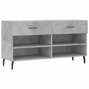 vidaXL Banco zapatero madera de ingenier&iacute;a gris hormig&oacute;n 102x35x55 cm