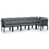 vidaXL Juego de muebles de jard&iacute;n 6 pzas rat&aacute;n sint&eacute;tico negro y gris