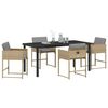 vidaXL Conjunto de Comedor de Jard&iacute;n 5 pcs Beige rat&aacute;n sint&eacute;tico