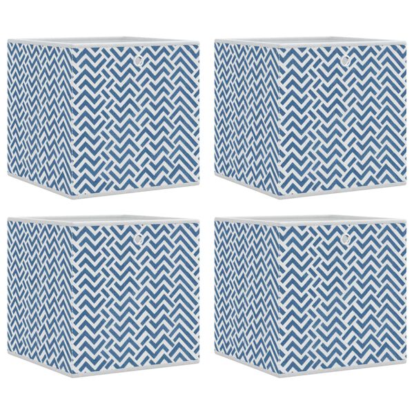 vidaXL Cajas almacenaje plegables 4 uds tela no tejida azul 32x32x32cm