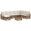 vidaXL Conjunto de sof&aacute;s de jard&iacute;n 9 pcs Beige rat&aacute;n sint&eacute;tico