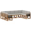 vidaXL Conjunto de sof&aacute;s de exterior 9 pcs Natural y Gris Claro
