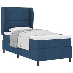 vidaXL Cama tipo Box Spring con cabecera Azul 80 x 200 cm tela