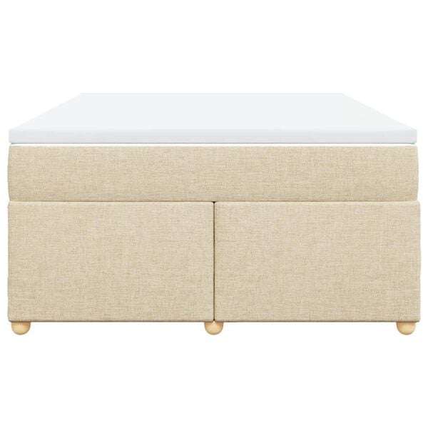 vidaXL Cama box spring con colch&oacute;n tela color crema 160x200 cm