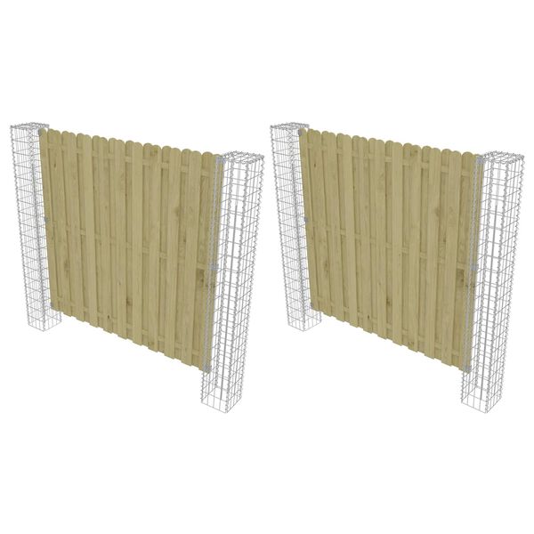vidaXL Poste de Valla 2 pcs Plateado 20 x 20 x 190 cm Metal