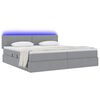 vidaXL Cama con almacenamiento y LED Gris Claro 200 x 200 cm tela
