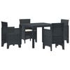 vidaXL Conjunto de Comedor de Jard&iacute;n 5 uds. Antracita Polipropileno