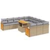 vidaXL Set de sof&aacute;s de jard&iacute;n 11pzas con cojines rat&aacute;n sint&eacute;tico beige
