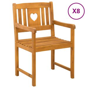 vidaXL Sillas de jard&iacute;n 8 pcs Natural Madera de Acacia S&oacute;lida