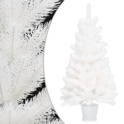 vidaXL Árbol de Navidad artificial preiluminado con luces blanco 90 cm