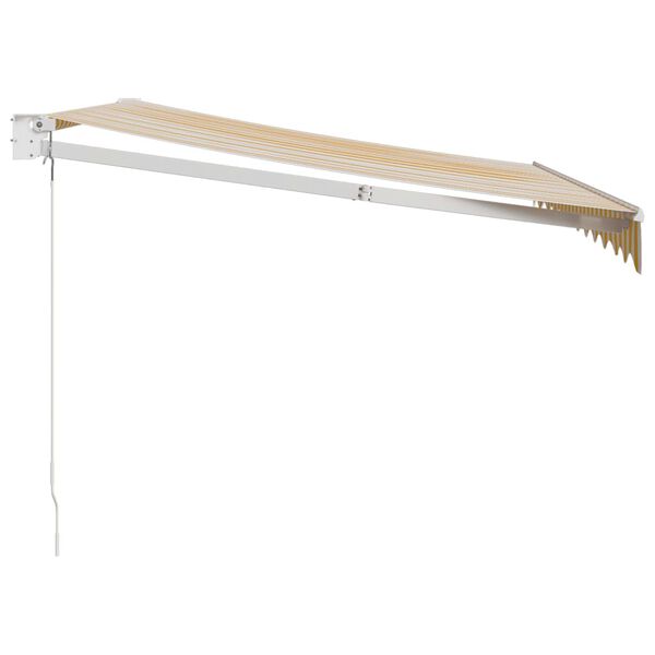vidaXL Toldo retr&aacute;ctil aluminio y tela blanco y amarillo 3x2,5 m