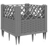 vidaXL Jardinera con clavijas PP gris claro 43,5x43,5x43,5 cm