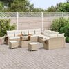 vidaXL Conjunto de sof&aacute; de jard&iacute;n 13 pcs Beige rat&aacute;n sint&eacute;tico