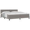 vidaXL Cama tipo Box Spring con cabecera Taup&eacute; 200 x 200 cm tela