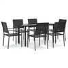vidaXL Juego de comedor para jard&iacute;n 7 piezas rat&aacute;n sint&eacute;tico y acero