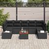 vidaXL Conjunto de sof&aacute;s de jard&iacute;n 8 pcs Negro rat&aacute;n sint&eacute;tico