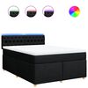 vidaXL Cama box spring con colch&oacute;n tela negro 140x200 cm
