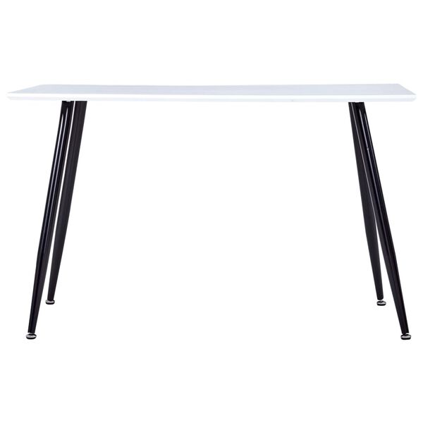 vidaXL Mesa de comedor MDF blanco y negro 120x60x74 cm