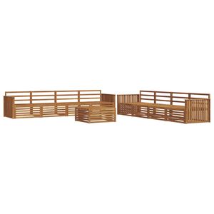 vidaXL Conjunto de sof&aacute;s de exterior 9 pcs Natural